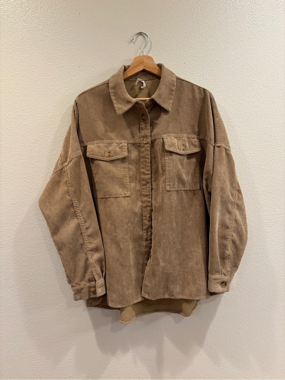5/$26 Live 4 Truth Women's Corduroy Button-Down Shirt Jacket in Tan